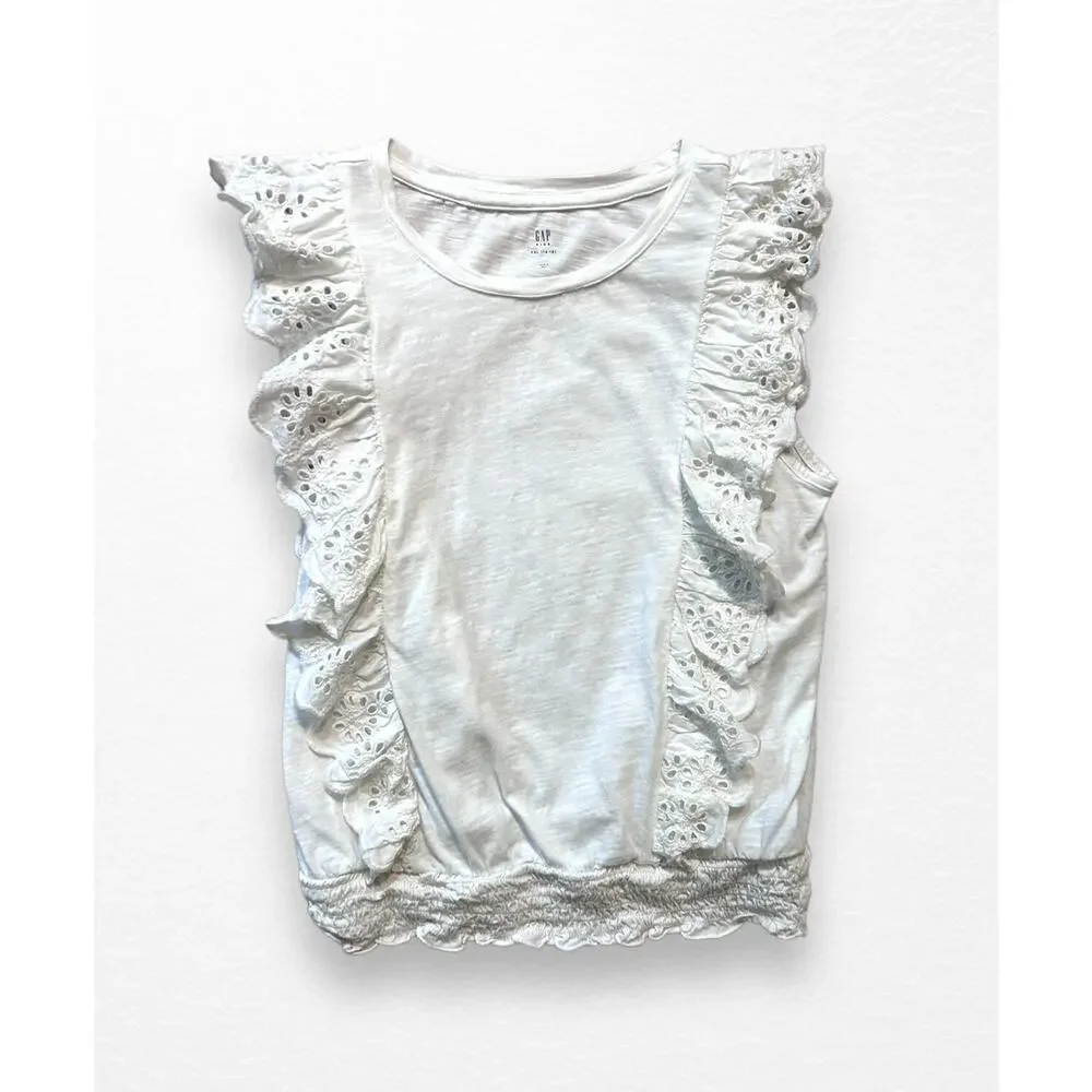 Gap Eyelet Flutter Shirt, Size 14
